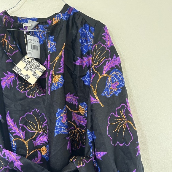 NWT BAUM UND PFERDGARTEN Aradin Dress in Black Ginkgo Floral Black Loose Size 36 - Picture 6 of 14